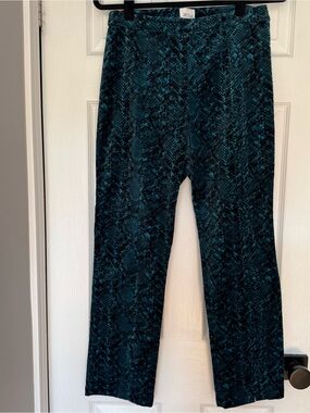 MISA Velvet Snake-Print Pants High Rise Size 4
